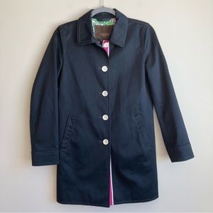 Coach Black Longline Single Breasted Peacoat  XS